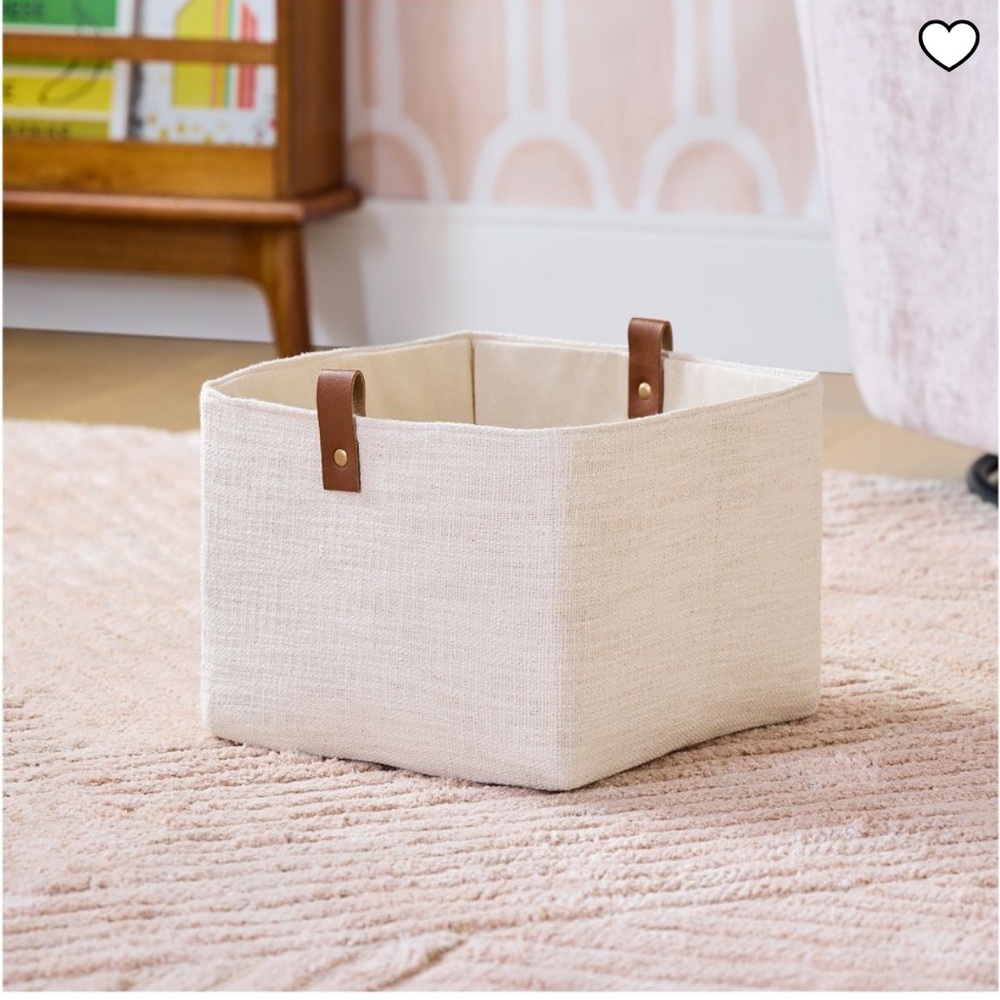 Set of 4 West Elm Kids Slub Cotton Storage Bins.